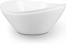 66 OZ Salad Bowl Set of 2, Opal Glass 10 Inch Lightweight Serving Dishes for Sal