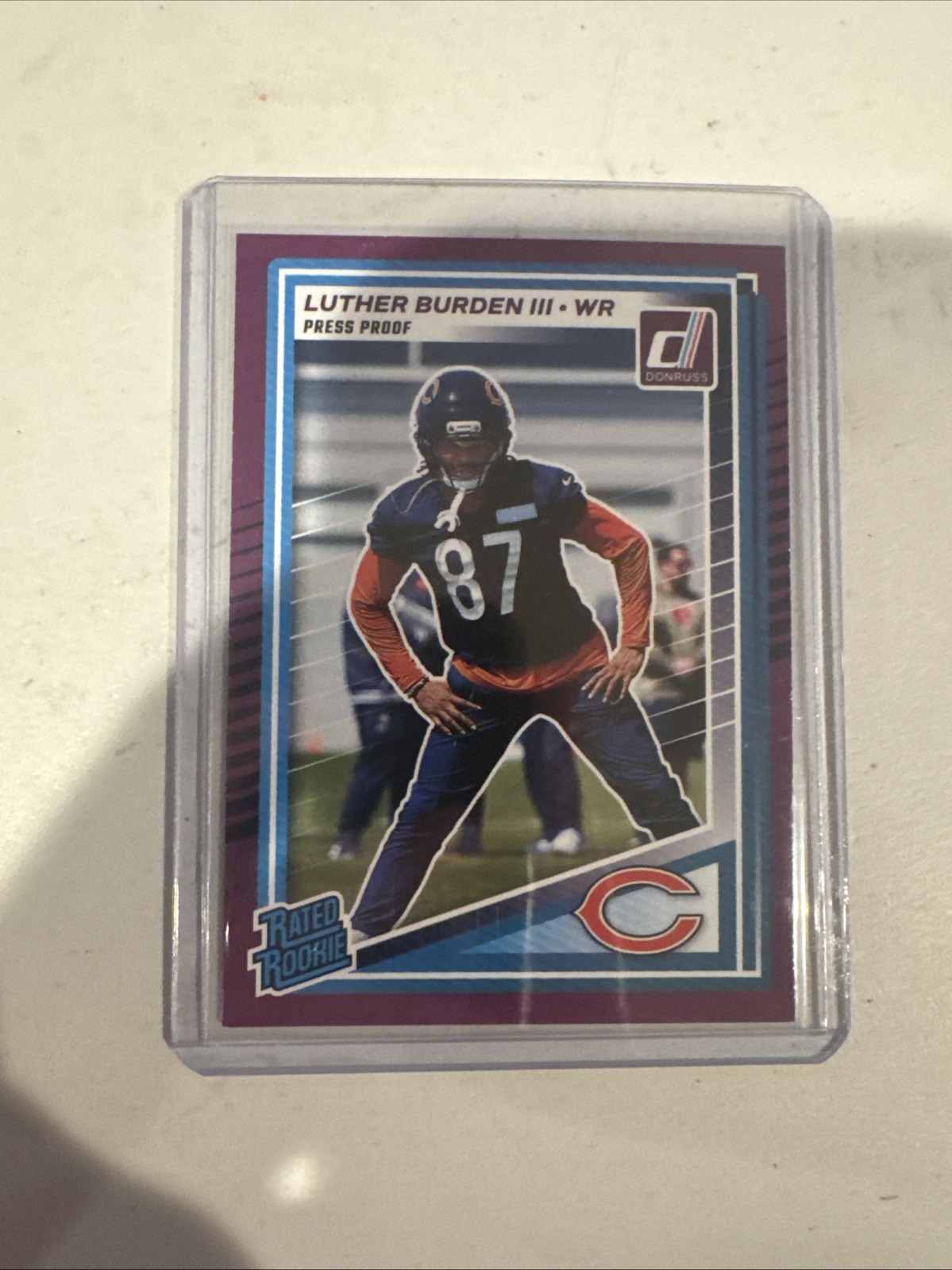 2025 Panini Donruss - Rated Rookie Luther Burden #395 Purple Press Proof #4034