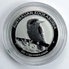 2021 $15 Australia Kookaburra 1/10 Oz .9995 Fine Platinum Coin 2550.00 per troy oz