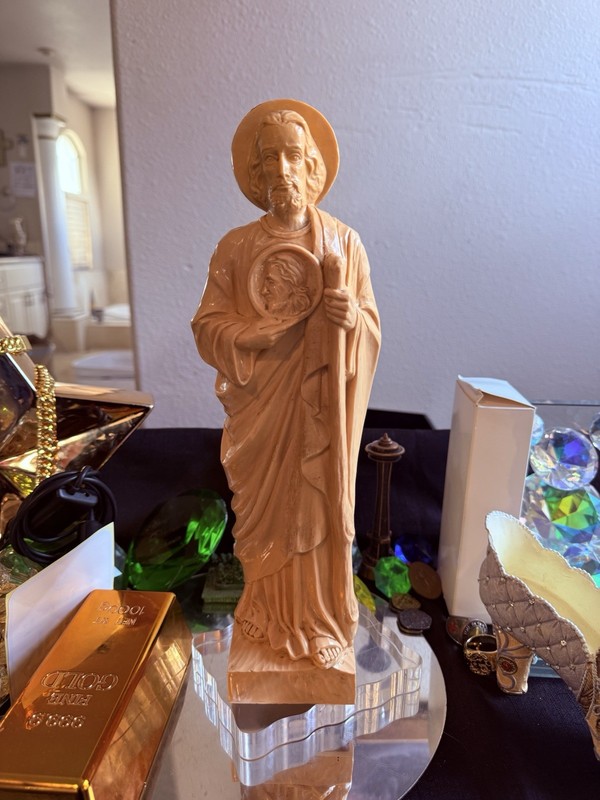 Saint Christian Religious Statue of Saint Jude Holding Staff Christianity