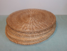Woven Placemats Set of 4,14" round Rattan Placemats Natural Hand-Wo