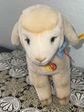 Vintage Steiff 11 Lamb Sheep Cosy Lamby Blue Bow Button 5474/27 Standing