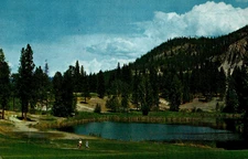 Kelowna Golf Course British Columbia Vintage Postcard Lake L3