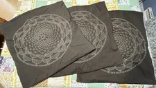 Ta Brand Cotton Euro Pillow Shams Set of 3 Brown Mandala/Medallion 26"x26"