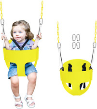 High Back Full Bucket Toddler Swing Seat with 3- Point Adjustable Safety Harness