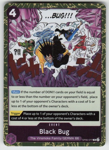 Black Bug OP06-077 Rare Foil Wings of the Captain One Piece TCG