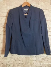 Vintage Giorgio Armani Le Collezioni Blazer Womens 10 Slate Blue Virgin Wool