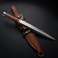 New Custom D2 Steel Arkansas Toothpick Knife Handmade Leather Sheath