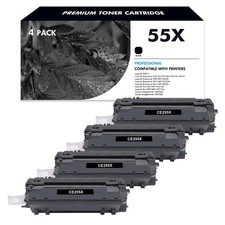 4PK CE255X 55X Toner Cartridge for HP LaserJet P3015 M521DN P3011 P3015DN P3015X