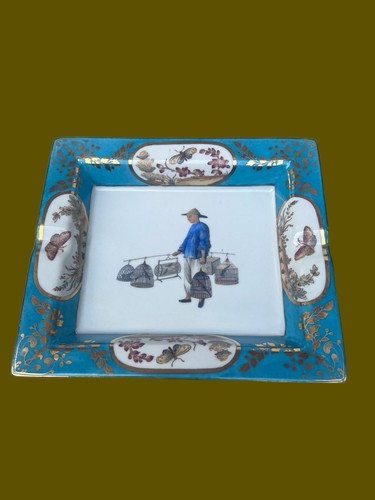 Oriental Ashtray Turquoise Gold Asiatides Vintage Oriental Design Chinese - Picture 3 of 6