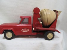 1960s Vintage Rare Tonka Jeep Red Cement Mixer Truck Pressed Steel Toy