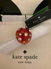 NWT Kate Spade New York Forest Pop Mushroom 12k Gold Plated CZ Crystal Ring Sz 8