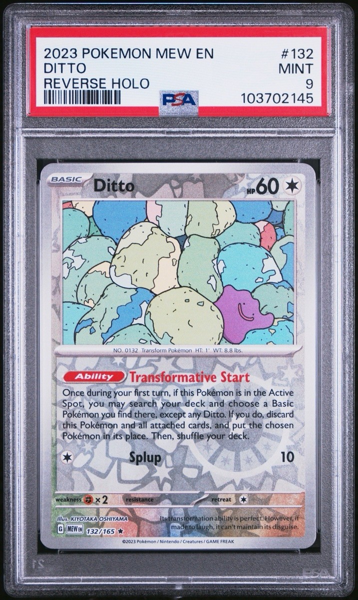 Pokemon Ditto 132/165 Scarlet And Violet 151 PSA 9 2023 Reverse