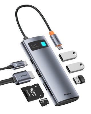 Baseus 7 in 1 USB C Hub, 4K@60Hz, PD 100W