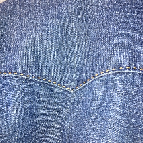 Vintage Austin Reed London Size XL Diamond Pearl Snap Denim Shirt Western - Picture 10 of 13