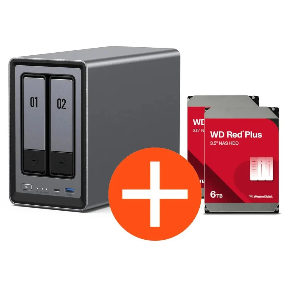 UGREEN NASync DXP2800 2-Bay NAS Custom HDDs 8‑76TB AI RAID Seagate WD N300 - Image 3 of 4