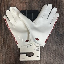 Nike Arkansas Razorback Vapor Jet 7.0 Football Gloves Mens Sz L White DX4893-135