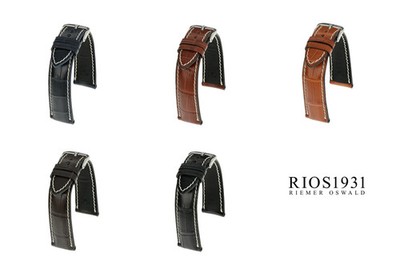 RIOS1931 Connoisseur - Uhrenarmband aus Alligatorenleder (256) - 5 Farben
