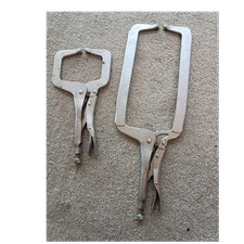 Lot de 2 pinces style étau poignée étau à pince en C à verrouillage métal argenté 6 en mâchoire