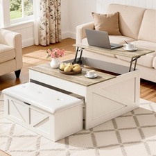 Lift Top Coffee Tables W/ Storage Hidden Compartment 31.5 Farmhouse Coffee