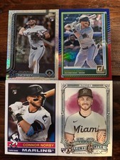 Connor Norby RC 4 Card LOT! Holofoil / Red & Blue / Heritage - Miami Marlins