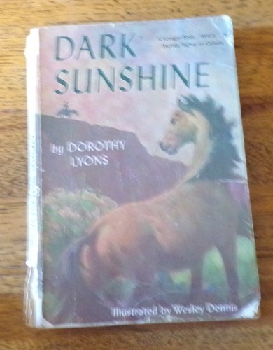 Dorothy Lyons  Dark Sunshine horse 1951 book good used shape Illust D Wesley