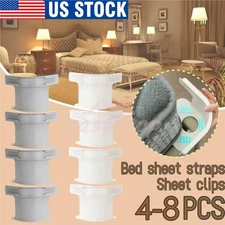 4/8PCS Lock Sheet Holders Keep Sheets Tight Heavy Duty Straps Fit All Mattresses