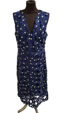 Phase Eight Floral Lace Midi Dress Blue UK 14 Elegant T2682 DC3