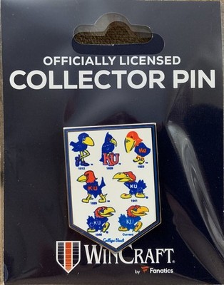 KANSAS JAYHAWKS EVOLUTION MASCOT LOGO'S COLLECTOR PIN NEW WINCRAFT