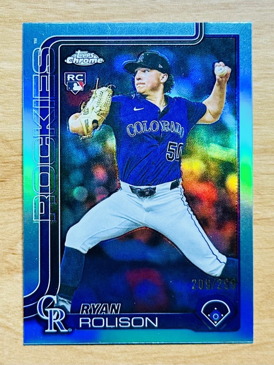Ryan Rolison 2025 Topps Chrome Update #USC123 Aqua Refractor 209/299 (RC)