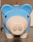 Vintage Little Tikes Blue Piggy Bank Plastic Pig With Tail & Door Stopper 1990s — photo 2