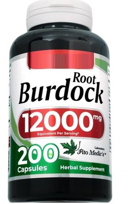 Organic Burdock Root 12000mg 200Caps Skin Health/Digestion/Blood Sugar Health