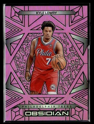 2024-25 Panini Obsidian #93 Kyle Lowry Electric Etch Pink Flood #/49 card