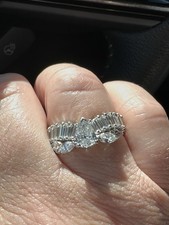 4 ct Platinum Natural Diamond Eternity Ring BIN For Free Express Shipping