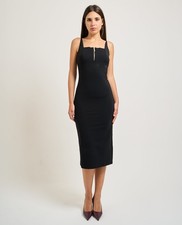 Armani Exchange Damen Langes Kleid mit Frontreißverschluss