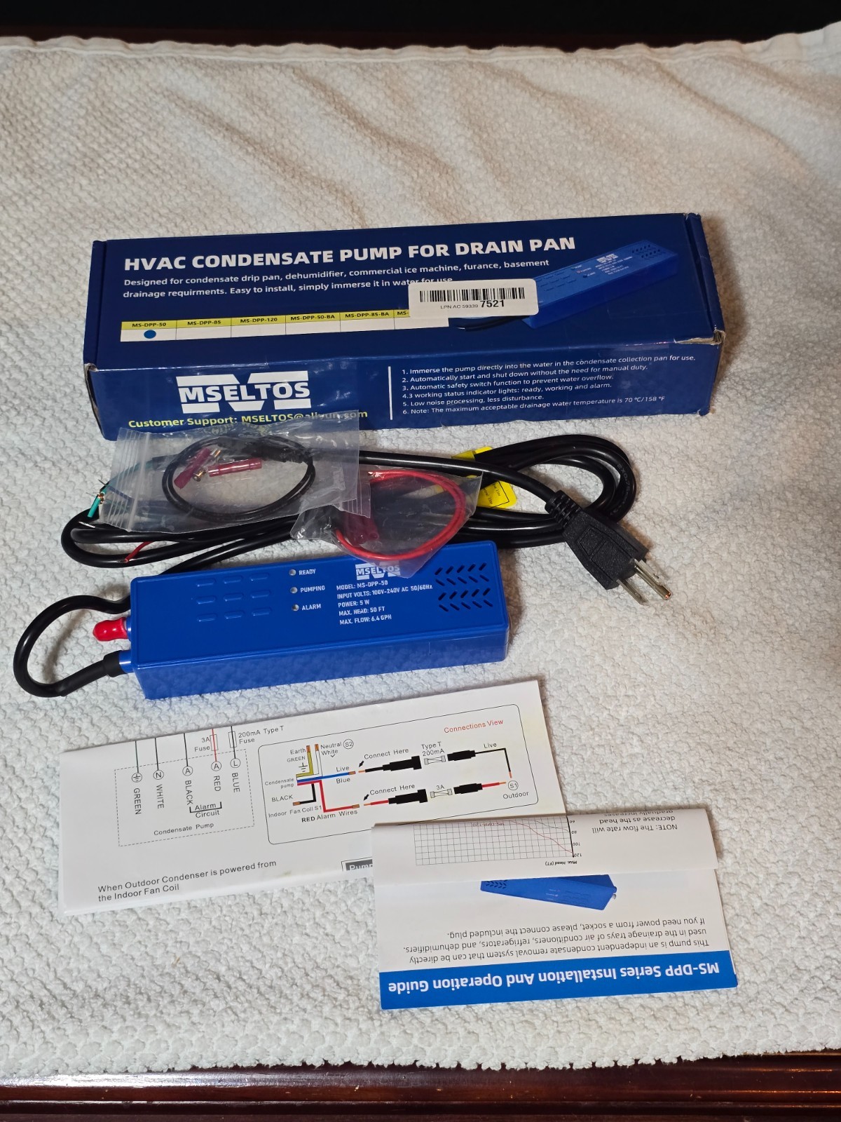 6.4GPH 50FT Max Head Drip Pan HVAC Condensate Pump 110V/230V Auto Safety SwitchK