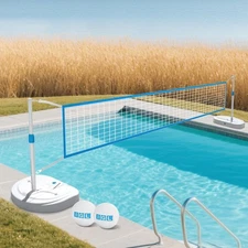 Pool Volleyball Net Set, Pool Volleyball Set with 15 Ft Length Net, Height Ad...