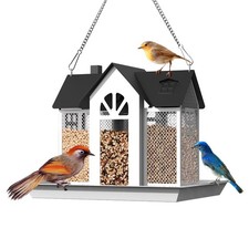 Hanging Bird Feeder Metal Wild Feeders for Outdoors with Triple Feeders Large...