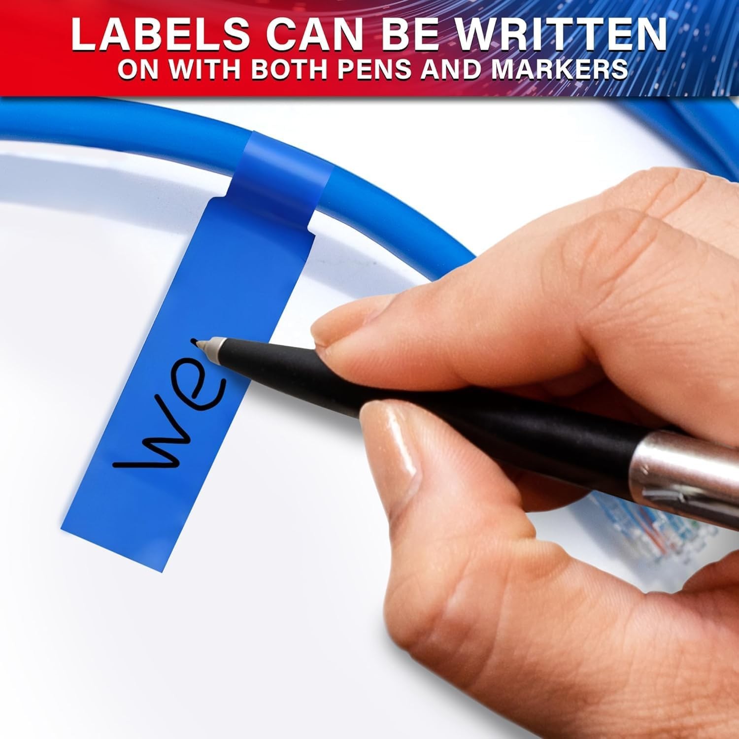 240 PCS Cable Labels Tags for Cable Management – 8 Bright Colors, Self-Adhesiv