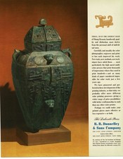 1940 R.R. Donnelley & Sons Shang Dynasty Bronze Wine Container Vintage Print Ad