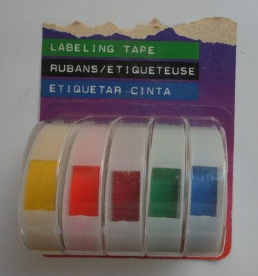 Vintage 1995 Dymo Esselte Multi Color Labeling Tape 3/8'' x 4' New Sealed
