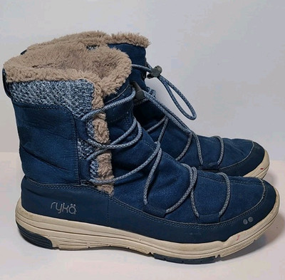 Ryka Winter Boots Ryka Aubonne Navy Blue Faux Suede Boots Snow