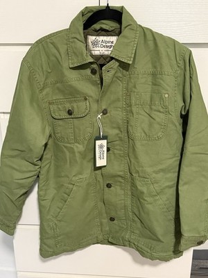 Alpine Design Jacket Womens M Green Canvas Insulated Quilt Lined Chore Coat NEW