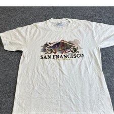 Hanes T-Shirt Mens Size M White San Francisco California Graphic Souvenir Cotton