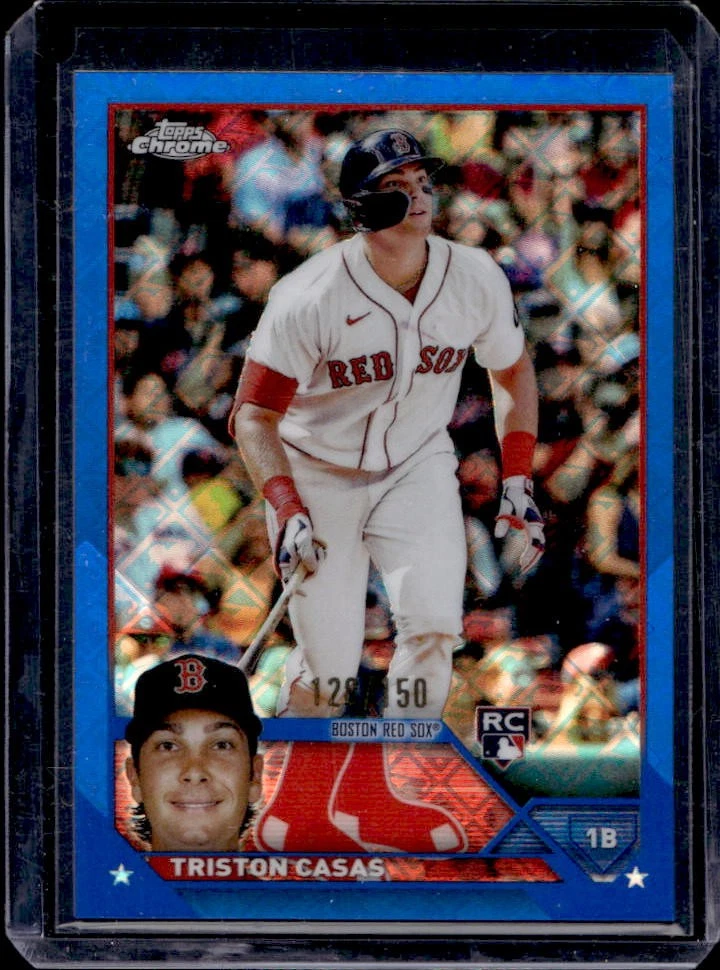 2023 Topps Chrome Logofractor Triston Casas RC Blue Refractor #128/150