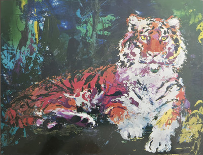 LeRoy Neiman 1986  CASPIAN TIGER  Wild Animal Art Postcard Promo #139