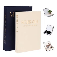 Decorative Books for Coffee Table with Hidden Storage.Set of 2 Linen Book Box...