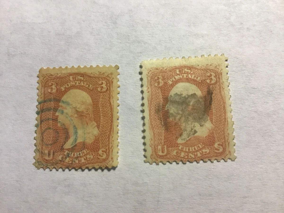George Washington 3 Cent Stamp In Used Us Stamps (19th Century