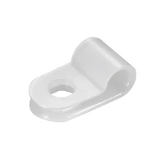 200 Pcs White Nylon R-Type Cable Clamps 3/16" Plastic Wire Clips Fasteners As...