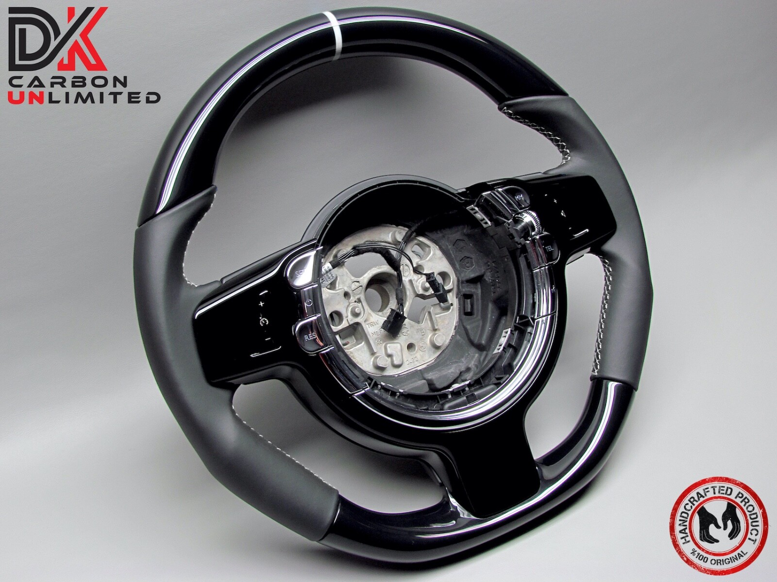 Rolls Royce Dawn Wraith Kryptos White Ring Napa Piano Black Steering Wheel v3